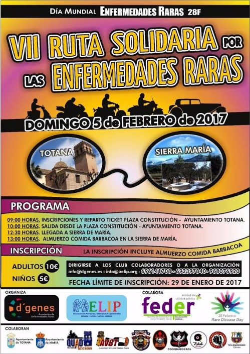 ‘VII Ruta Solidaria por las Enfermedades Raras’, el 5 de febrero en Totana