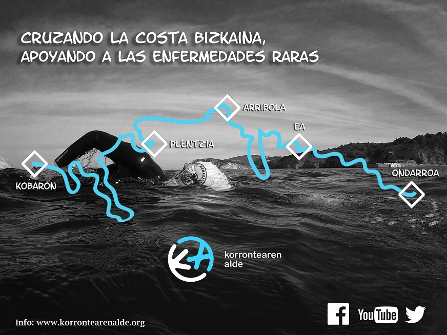 Cruzar a nado la costa vizcaína para la visibilización e investigación de las ER