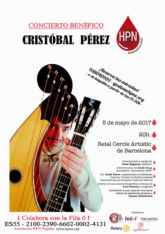 Concierto solidario para la investigación de la HPN, el 5 de mayo en Barcelona