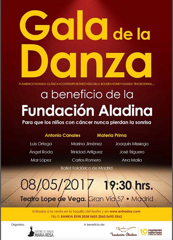 Gala de Danza a beneficio de Fundación Aladina, el 8 de mayo en Madrid