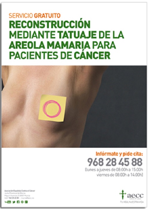 Servicio de reconstrucción de la areola mamaria mediante tatuaje de la AECC