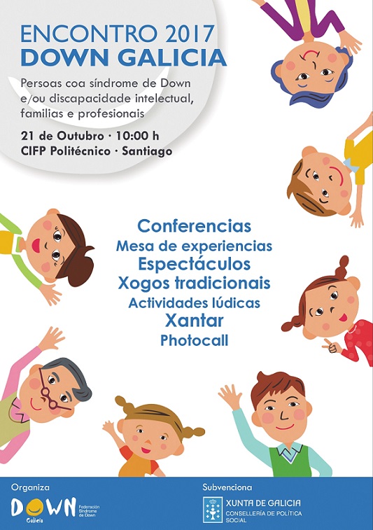 Encuentro 2017 de Down Galicia, el 21 de octubre en Santiago de Compostela