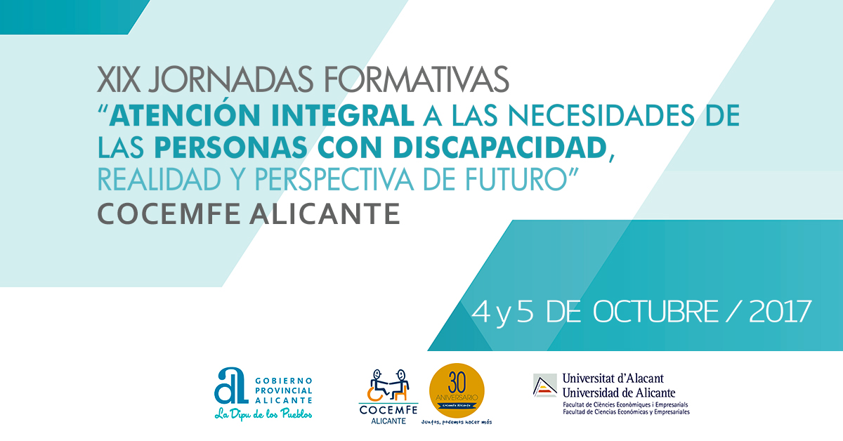 Inscríbete en las XIX Jornadas Formativas de COCEMFE Alicante