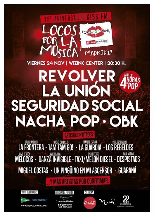 Concierto ‘Locos por la Música’ de Kiss FM a beneficio de Fundación Aladina