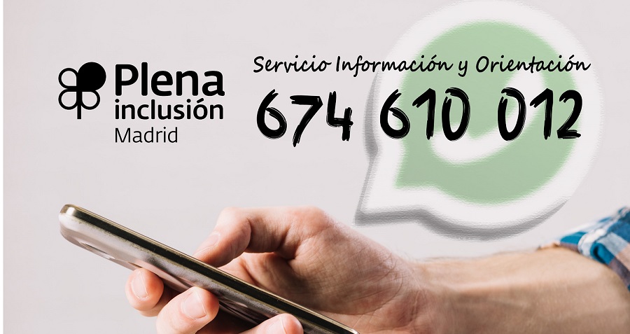 El Servicio de Información y Orientación de Plena Inclusión Madrid, ahora vía WhatsApp