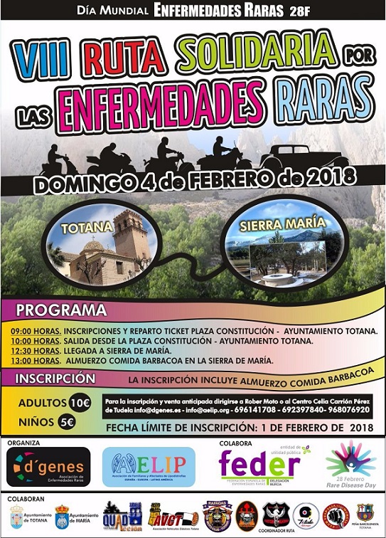 ‘VIII Ruta Solidaria por las Enfermedades Raras’, este domingo en Totana