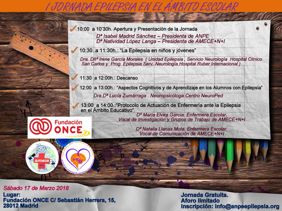 I Jornada sobre Epilepsia en el Ámbito Escolar, el 17 de marzo en Madrid