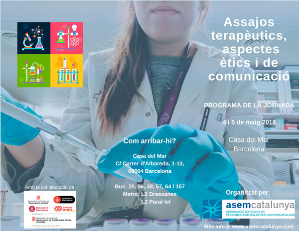 Jornadas ‘Ensayos terapéuticos: Aspectos éticos y comunicación’ en Barcelona