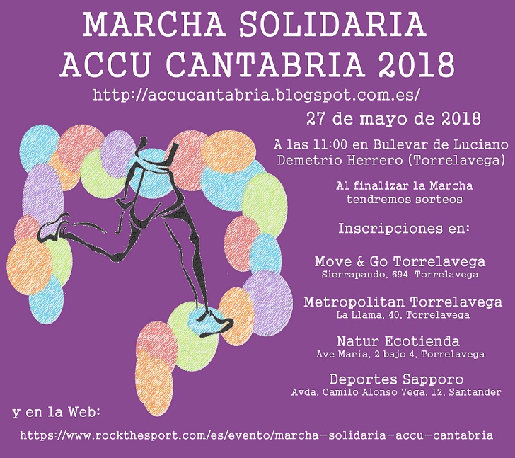 ‘Marcha Solidaria ACCU Cantabria 2018’, el 27 de mayo en Torrelavega