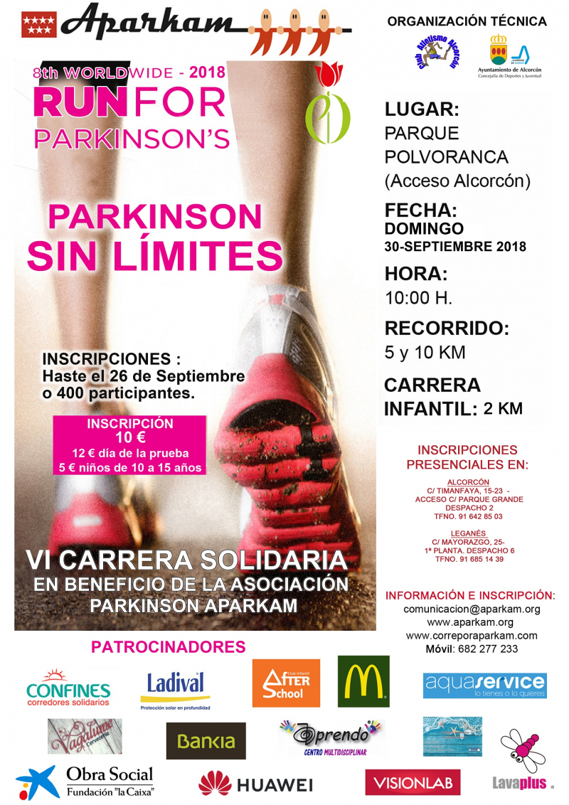 Inscríbete en la VI Carrera ‘Párkinson Sin Límites’ de APARKAM
