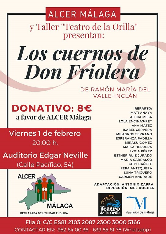 Teatro solidario a beneficio de ALCER Málaga, este viernes en Málaga