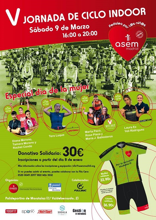 V Jornada Solidaria de Ciclo Indoor ‘Muévete por los niños’ de ASEM Madrid