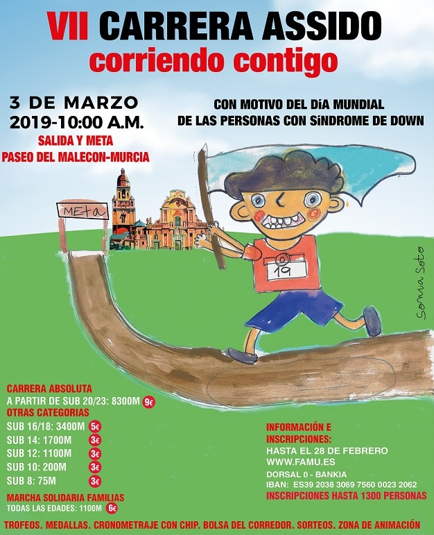 VII Carrera ‘Corriendo contigo’ de ASSIDO Murcia, este domingo en Murcia