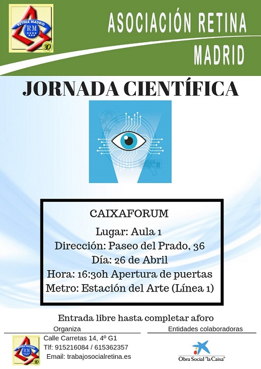 ‘Jornada Científica 2019’ de Fundación Retina España, el sábado en Madrid