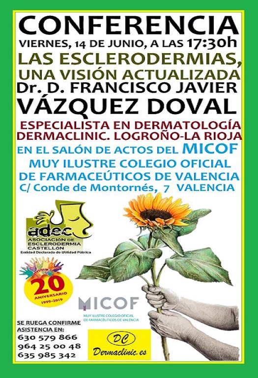 Conferencia ‘Las esclerodermias. Una visión actualizada’ de ADEC en Valencia