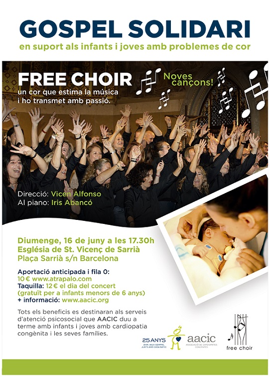 Góspel solidario a beneficio de la AACIC, este domingo en Barcelona